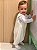 Saco de Dormir Infantil com Pezinho em Malha 100% Algodão Cor Off Liso Bordado Polvo - Imagem 5
