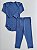 Conjunto Body e Calça Infantil Canelado Azul Petróleo - Imagem 1