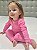Conjunto Body e Calça Infantil Canelado Rosa Chicletes - Imagem 1
