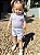 Conjunto Body e Shorts Infantil Canelado Branco - Imagem 3