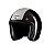 Capacete Lucca Cafe Racer Line Glossy Black White - Imagem 1