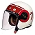 Capacete Smk Retro Jet Branco/Vermelho - Imagem 1