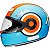 Capacete SMK Retro Adventure - Azul/Laranja Fosco - Imagem 1