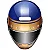 Capacete SMK Retro Seven Dourado/Azul Fosco - Imagem 2