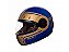 Capacete SMK Retro Seven Dourado/Azul Fosco - Imagem 1