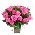 Buque no vaso de madeira com 24 Rosas Pink - Imagem 1