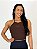 Cropped Canelado Shoulder Café - Imagem 1