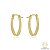 Brinco oval perfurado pequeno folheado a ouro - Imagem 1