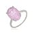Anel Solitário Grande Zircônia Rosa (Ouro 18k / Ródio Branco) - Imagem 2