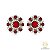 Brinco Floral com Pedras Vermelhas – Banhado em Ródio Branco | Fulô Mandacaru - Imagem 1