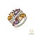 Anel Colorido com Pedras Naturais em Ródio Branco – Fulô Mandacaru - Imagem 1