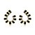 Brinco Ear Jacket Sol Radiante Cristais Pretos Gotas Folheado a Ouro - Imagem 2