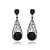 Brinco Gota Longo Ródio Negro com Cristal Preto e Zircônias - Imagem 2