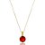 Colar Veneziana Folheado a Ouro com Pingente Cristal Vermelho Redondo - Imagem 2