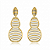 Brinco Pendente Geométrico Bicolor Ouro 18k e Ródio - Imagem 2