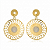 Brinco Maxibrinco Pendente Sol Bicolor Ouro 18k e Ródio - Imagem 2