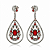Brinco Chandelier Ródio Negro Vermelho Rubi e Zircônias - Imagem 2