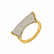 Anel Semijoia Côncavo Banho de Ouro Amarelo com Zircônias Pavê - Gilded Concave - Imagem 2