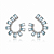 Brinco Semijoia Ear Cuff Ródio Branco com Gotas Azul Aquamarine - Imagem 2
