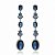 Brinco Semijoia Longo Cascata Ródio Negro Azul Safira e Zircônias - Imagem 2