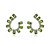Brinco Semijoia Ear Cuff Ródio Branco com Gotas Verde Oliva - Imagem 2