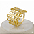 Anel Largo Vazado Bicolor Folheado a Ouro 18k e Ródio Branco - Imagem 1