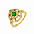 Anel Semijoia Ouro 18k Mandala Verde Esmeralda e Zircônias - Imagem 2