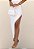 Vestido Midi de Paetê com Fenda Lateral  Branco - Imagem 5