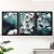 Quadro Decorativo Moldura  Sala Jogo 3 Peças Ramos Flor - Imagem 3