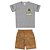 Conjunto Infantil Menino Camiseta Bermuda Palms Summer Barquinhos Cinza - Imagem 2