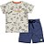 Conjunto Curto Infantil Menino Camiseta Bermuda Surf Cinza - Imagem 1