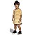 Vestido Infantil Menina Mullet Algodão Listras Amarelo Coloritá - Imagem 1