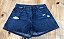 Short Jeans Feminino Hot Pants Cintura Alta Desfiado Cós alto   Hering - Imagem 1