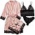 Conjunto De Pijama Feminino De Cetim 4pcs - Imagem 7