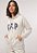 Blusa de Moletom com Capuz Flanelada Aberta GAP Logo Bordado Bege - Imagem 7