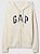 Blusa de Moletom com Capuz Flanelada Aberta GAP Logo Bordado Bege - Imagem 2