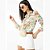 Blusa contemporânea F21 retrô abstrata em tons neutros com gola de chiffon - Imagem 1