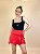 Short Saia Alfaiataria Larissa Vermelho Com Fenda na Frente @usemika Feminina. - Imagem 1