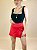 Short Saia Alfaiataria Larissa Vermelho Com Fenda na Frente @usemika Feminina. - Imagem 3