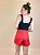Short Saia Alfaiataria Larissa Vermelho Com Fenda na Frente @usemika Feminina. - Imagem 2