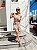 Saia Curta Babados Viscose Estampado Poli Nude @usemika Feminina - Imagem 2