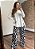 Calça Crepe Texturizado Wide Leg Com Elastico Estampada Sabrina @usemika Feminino - Imagem 2