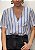 Camisa Viscose Listrada Transpassada Melodi @usemika Femnino - Imagem 1
