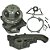 BOMBA DE AGUA DO MOTOR (COM POLIA E COM TAMPA TRASEIRA - INDISA) FORD NEW HOLLAND 4600 / 4610 / 5600 / 5610 / 6600 / 6610 - 7000200000 - UB581 - E5TN8505AA - E6NN8501DC - Imagem 1