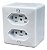 Conjunto 2 Tomadas 2P+T 10 Amperes 250v Sobrepor 63120 Ilumi - Imagem 1
