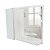 Armário MDF para banheiro com espelho, prateleira, porta colorida - Branco - Imagem 1