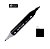 Caneta Marcador Permanente Duas Pontas 120 Preto Black Bismark - Imagem 1