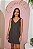 Vestido Reserva Natural Curto Tubinho 40 M Algodão Preto Viés Vermelho Decote V Forrado Casual - Imagem 1