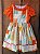 Vestido festa junina saia patchwork laranja - Imagem 1