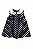 Vestido bolinhas marinho com bordado tulipa - Imagem 1